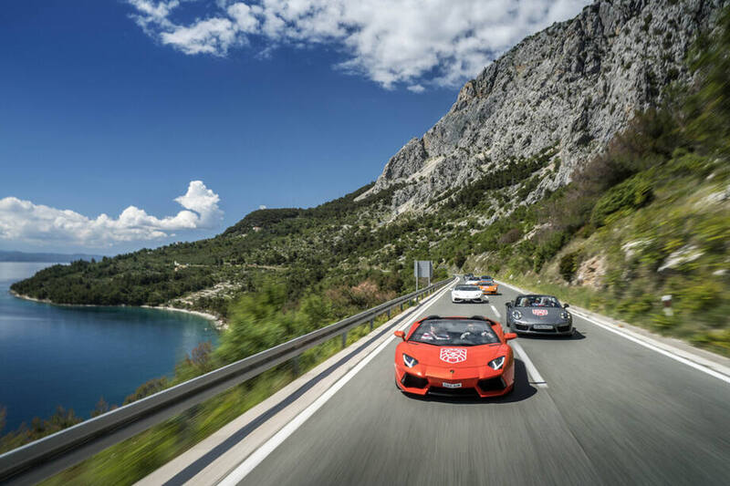 Super luxury cars arrived this year on Stradun, in Dubrovnik, Croatia on  June 9, 2022. Super luxury cars arrived from Mostar as part of the HPlus  Rally, organized by Hifa Petrol. The