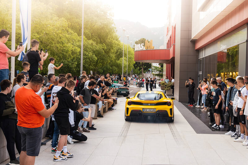 Super luxury cars arrived this year on Stradun, in Dubrovnik, Croatia on June 9, 2022. Super luxury cars arrived from Mostar as part of the HPlus Rally, organized by Hifa Petrol. The